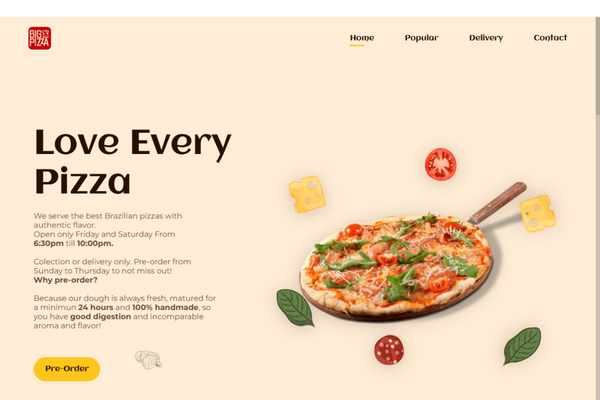 Preview do site Big Pizza UK