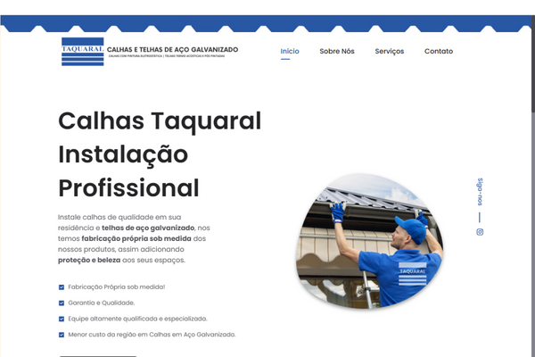 Preview do site Calhas Taquaral
